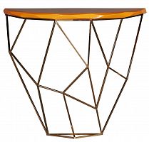 консоль geometric 100x38x90 золото, коричневая столешница в Махачкале