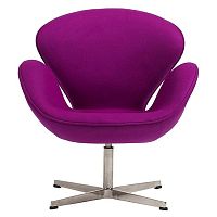 кресло swan chair кашемир лиловое в Махачкале