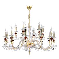 подвесная люстра crystal lux catarina sp12+6 gold/transparent-cognac золото в Махачкале