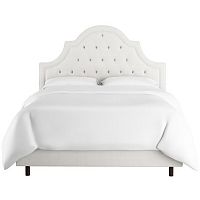 кровать двуспальная 160х200 белая с каретной стяжкой harvey tufted white в Махачкале