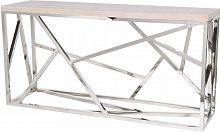 консоль geometric 180x50x90 хром, светло-коричневая столешица в Махачкале