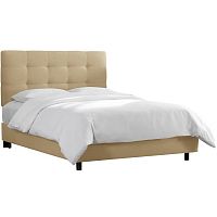кровать двуспальная с мягкой спинкой 180х200 бежевая alice tufted beige в Махачкале