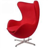 кресло arne jacobsen style egg chair красная шерсть в Махачкале