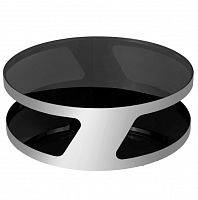 столик журнальный circle black серебряный , чёрный в Махачкале