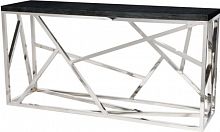 консоль geometric 180x50x90 хром, черная столешница в Махачкале