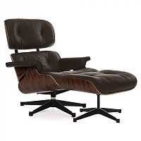 кресло eames style lounge chair палисандр коричневое в Махачкале
