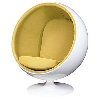кресло eero ball chair бело-горчичное в Махачкале