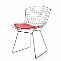 стул bertoia side кожаный standart красная подушка в Махачкале