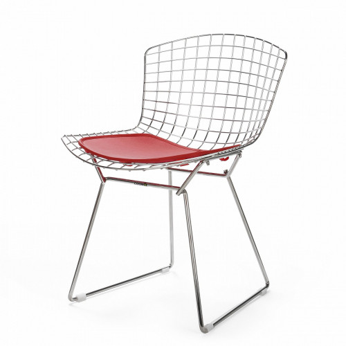 стул bertoia side кожаный standart красная подушка в Махачкале