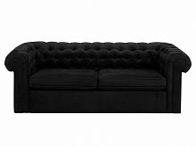 диван chesterfield прямой черный в Махачкале