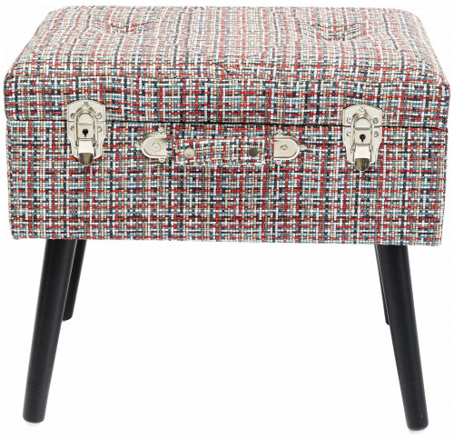 kare design пуф suitcase, коллекция "чемодан" 50*45*35, полиэстер, лен, полиуретан, сосна, красный в Махачкале