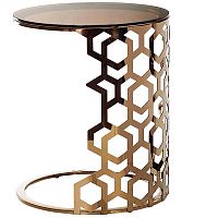стол приставной gold circle 50x50х60 коричневый, золотой в Махачкале