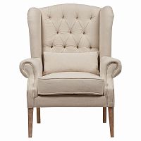 кресло wing back armchair белый лен в Махачкале