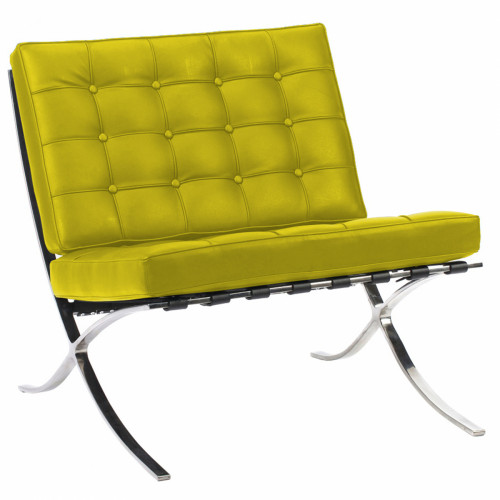 кресло barcelona chair кожа лимонное в Махачкале