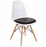 стул деревянный pc-011 белый / черный (eames style) в Махачкале