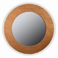 зеркало золотое круглое диаметр 75 см с рельефом полосы fashion bronze в Махачкале