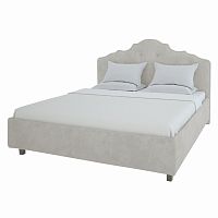 кровать двуспальная 180х200 светло-бежевая с фигурным изголовьем palace в Махачкале