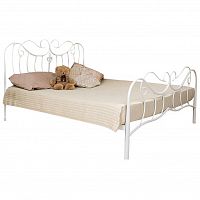 кованая двуспальная кровать 160х200 белая brena в Махачкале