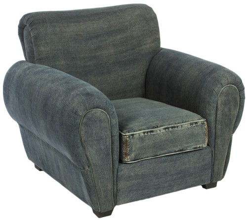 кресло san francisco denim armchair серое в Махачкале