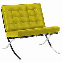 кресло barcelona chair экокожа лимонное в Махачкале