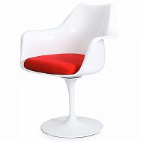 стул eero saarinen style tulip armchair красная подушка в Махачкале