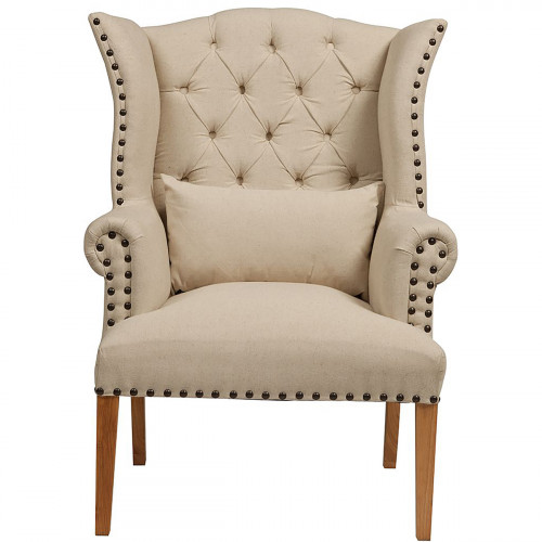 кресло quinn tufted armchair бежевое в Махачкале