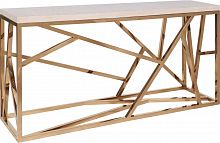 консоль geometric 180x50x90 золото, светло-коричневая столешница в Махачкале