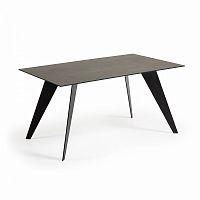 стол nack 160x90 черный, фарфоровая столешница c366k09 от la forma (ex julia grup) в Махачкале