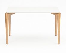 стол обеденный с белой столешницей и коричневыми ножками rectangle compact в Махачкале