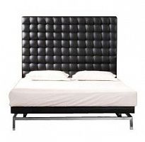 кровать двуспальная 180х200 коричневая из экокожи konigreich dark brown в Махачкале
