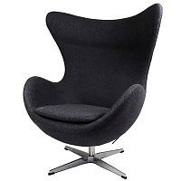 кресло egg chair черное в Махачкале
