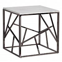 стол журнальный black chrome cube 55*55*56 см хром, белый в Махачкале