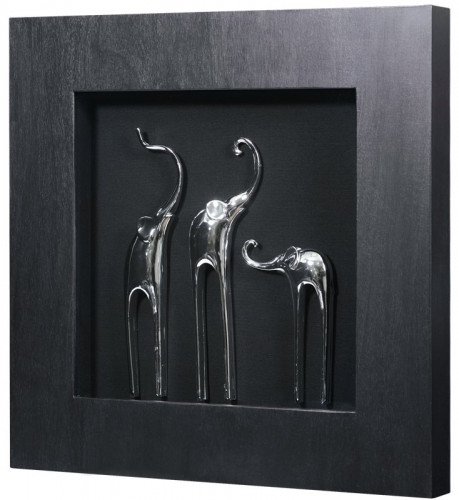 панно "три слона 2 (черная рама)" в Махачкале