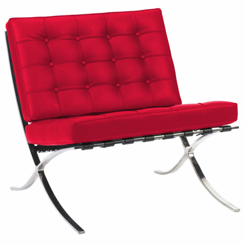 кресло barcelona chair экокожа красное в Махачкале