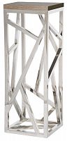 консоль geometric высокая 40x42x110 хром, коричневая столешница в Махачкале