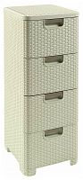 комод c 4 отделениями rattan style кремовый в Махачкале