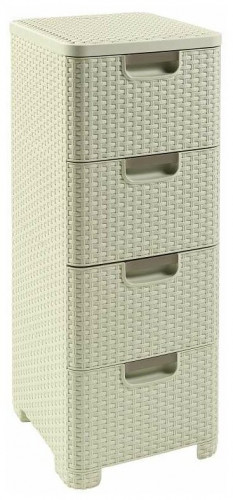 комод c 4 отделениями rattan style кремовый в Махачкале