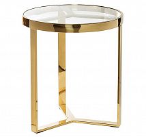 стол журнальный soho gold 50х50х53 см золотой, прозрачный в Махачкале