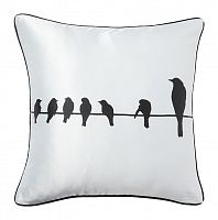 подушка с птичками на проводах birdies on a wire white в Махачкале