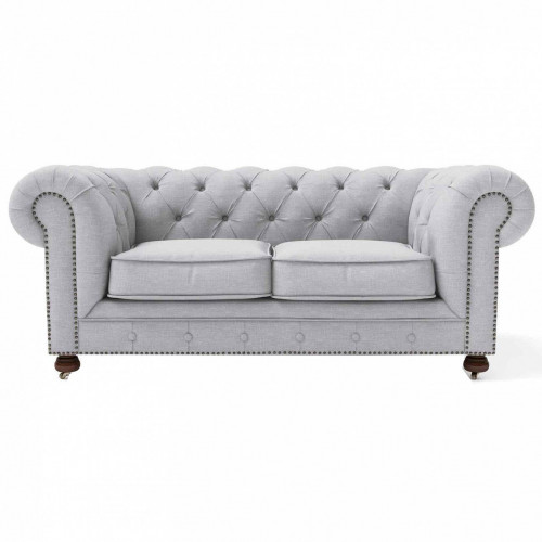диван chesterfield lux двухместный прямой светло-серый в Махачкале