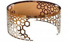 стол журнальный gold круглый коричневый, золотой в Махачкале